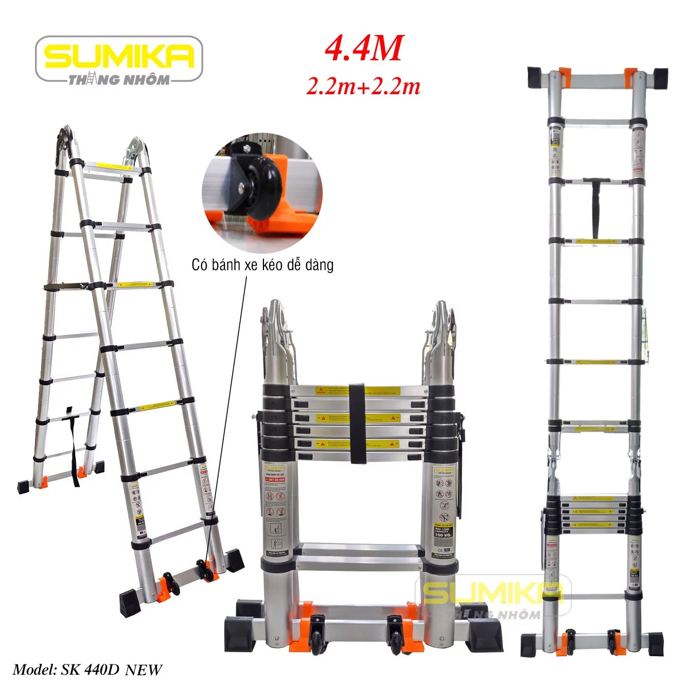 Thang nhôm rút đôi Sumika SK440D NEW