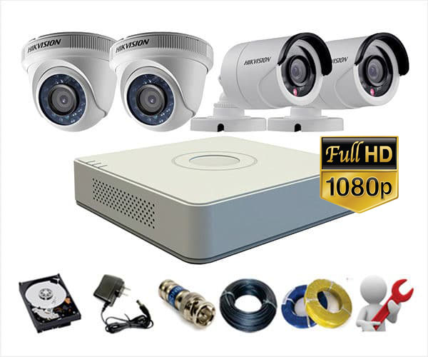 Lắp đặt trọn bộ 4 Camera TVI 2MP Hikvision